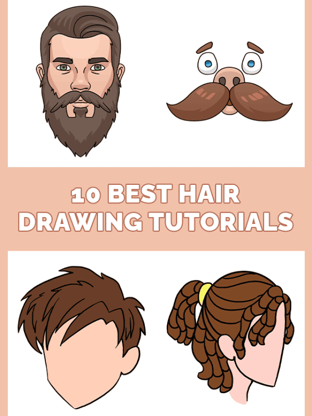 10 step-by-step hair Drawings Tutorials Pinterest Image