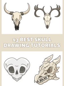 10 best skull Drawings Tutorials Pinterest Image