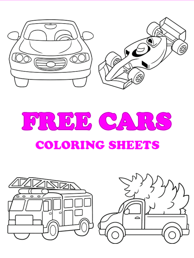 Free printable cars coloring pages - Pinterest Image