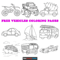 Free Vehicles Coloring Pages for Kids – 49 Printable Sheets