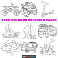 Free Vehicles Coloring Pages for Kids &ndash; 37 Printable Sheets