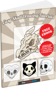 easy skull Drawing Tutorials - 3D ebook cover