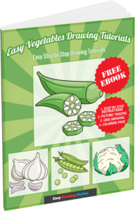 14 easy vegetables Drawing Tutorials - 3D ebook cover