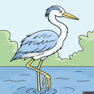 How to Draw a Heron Featured Image