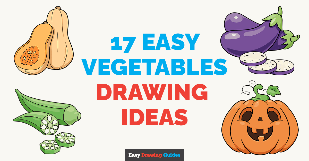 17 easy vegetables drawing tutorials featured image