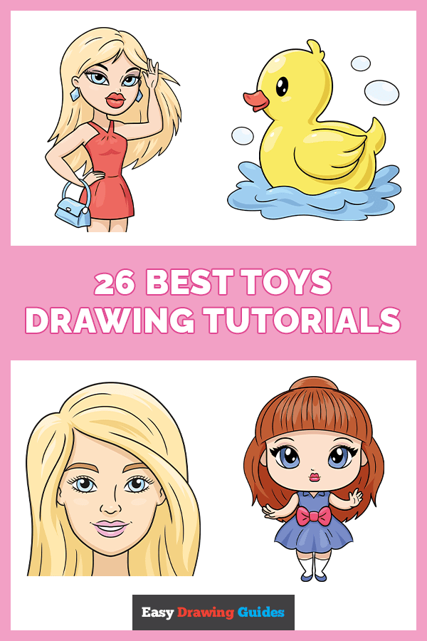 26 Easy Toys Drawing Tutorials for Kids - Pinterest Image