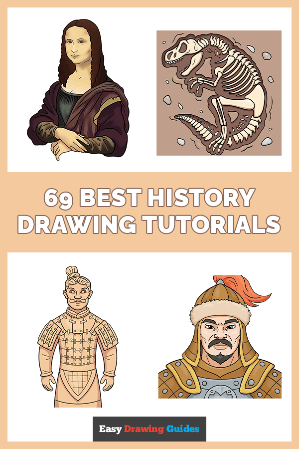 69 easy history drawing tutorials pinterest image