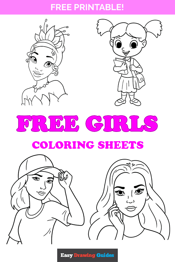 Printable Coloring Page Girl Portrait and Clothes Colouring Sheet