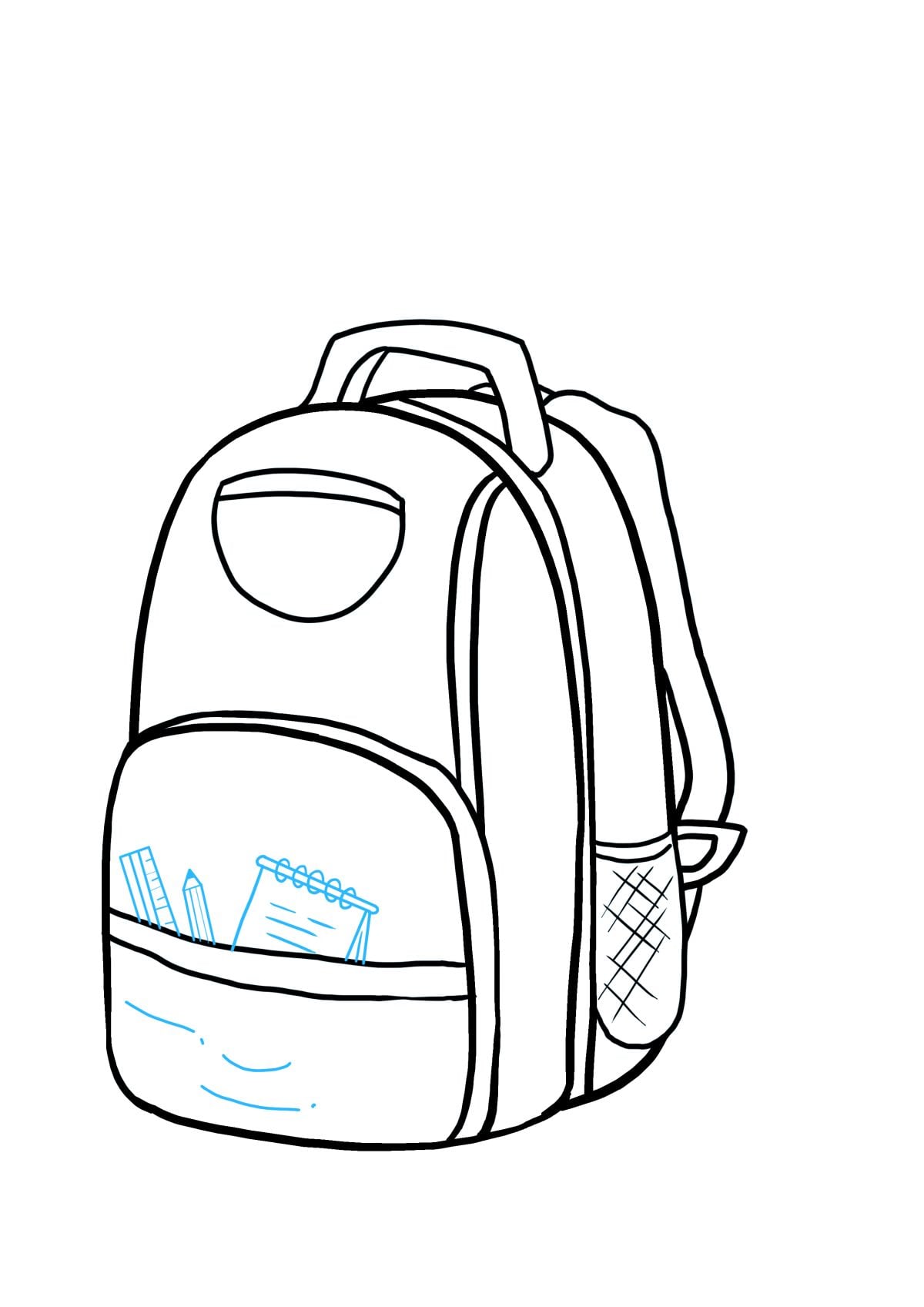 How To Draw A Backpack Step By Step