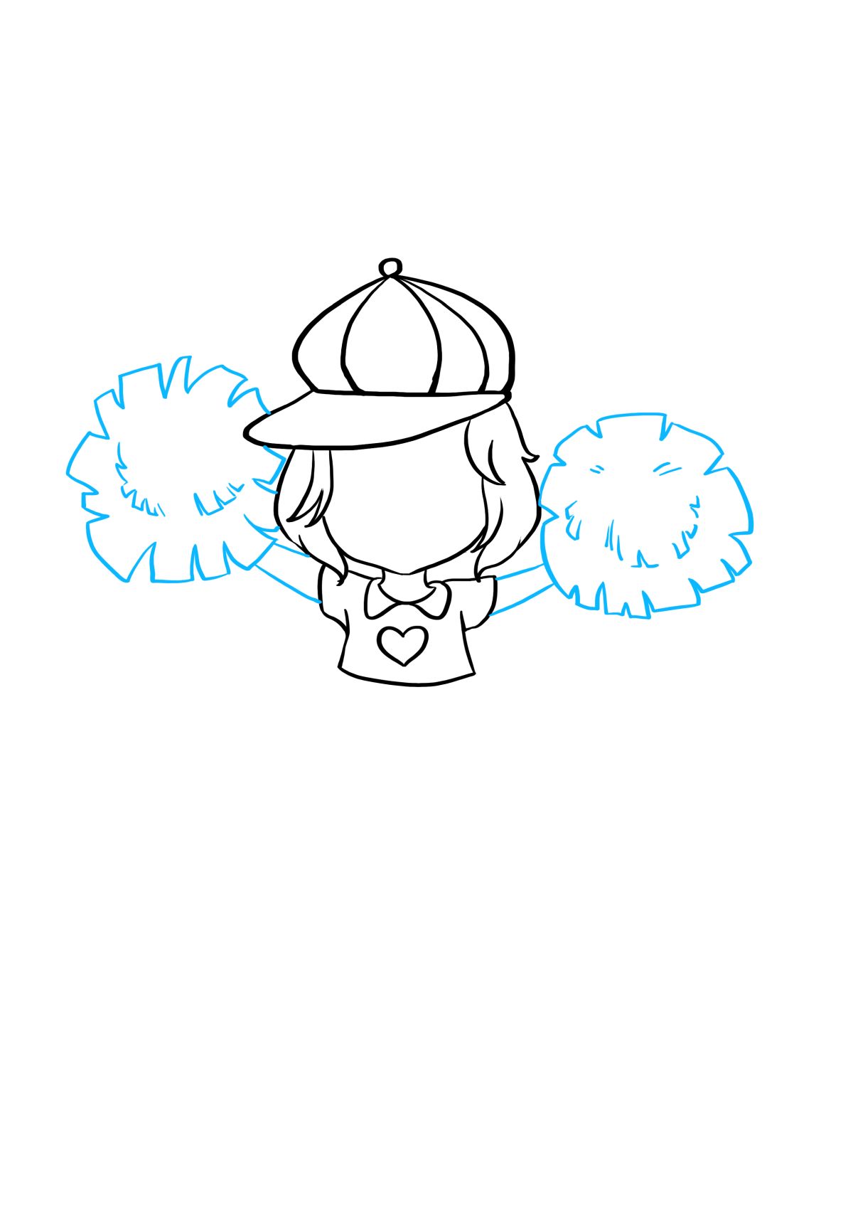 How To Draw A Cheerleader Easy