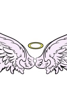 Angel Wings drawing tutorial - web story - complete
