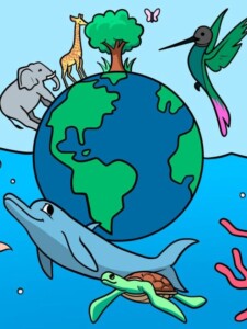 Biodiversity drawing tutorial - web story - complete