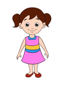Cartoon Girl drawing tutorial - web story - complete