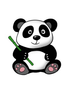 Cartoon Panda drawing tutorial - web story - complete