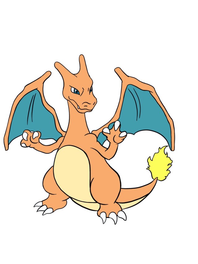 Charizard Pokémon drawing tutorial - web story - complete