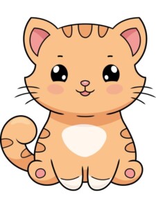 Cute Cartoon Cat drawing tutorial - web story - complete