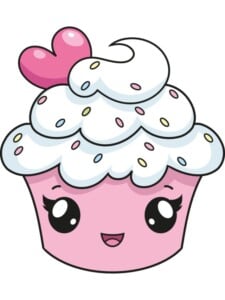 Cute Cupcake drawing tutorial - web story - complete