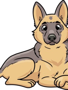 Cute German Shepherd Dog drawing tutorial - web story - complete