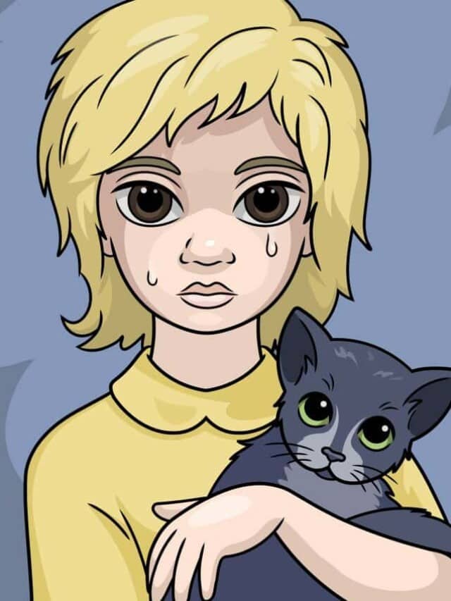 Easy Margaret Keane Big Eyes Art Project for Kids drawing tutorial - web story - complete