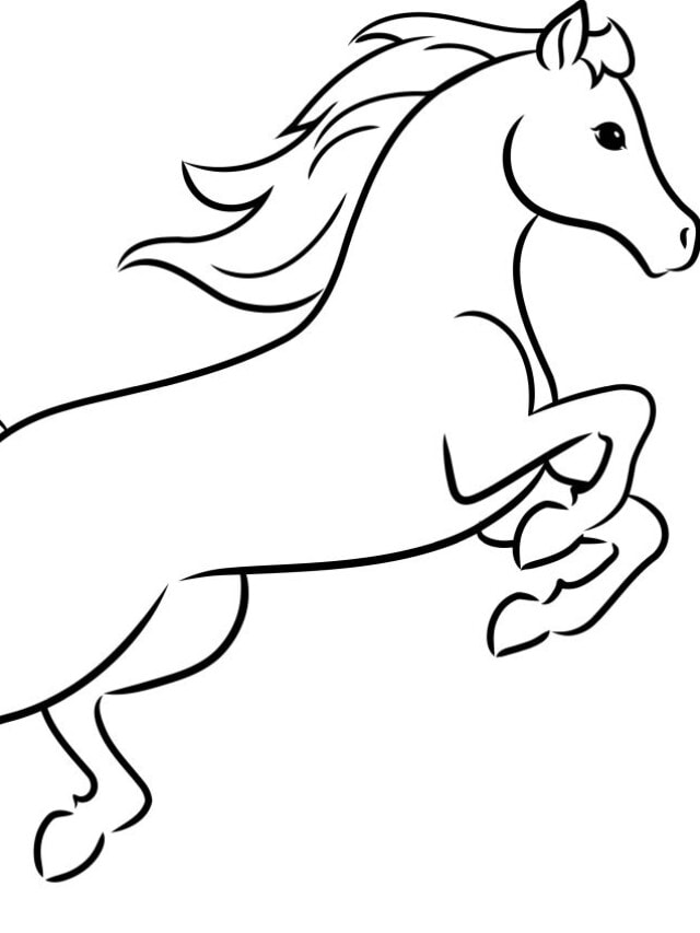 Horse Outline drawing tutorial - web story - complete