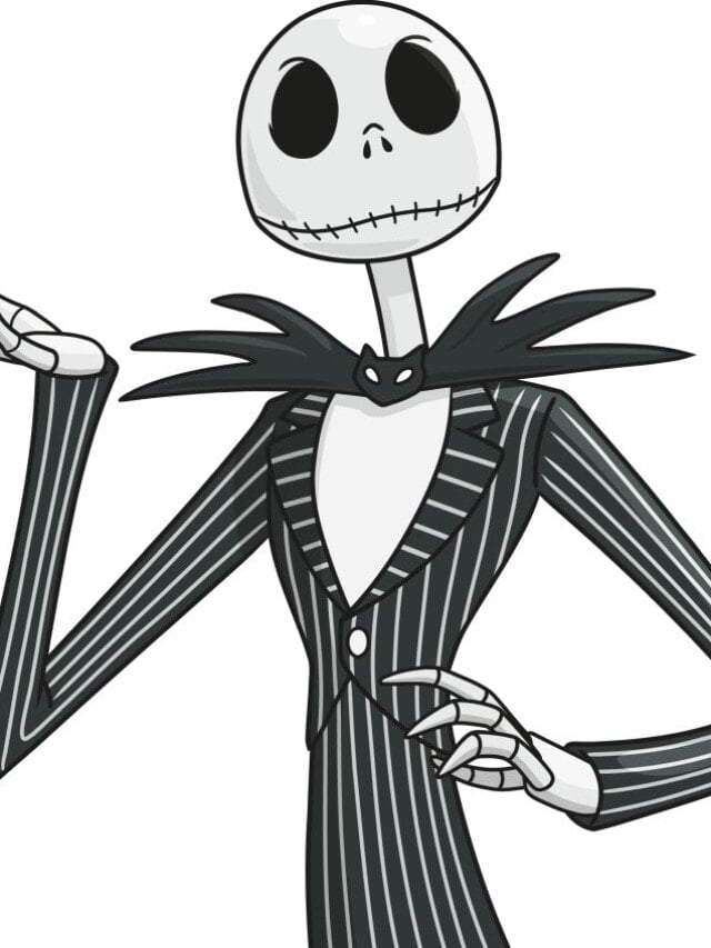 Jack Skellington from the Nightmare before Christmas drawing tutorial - web story - complete