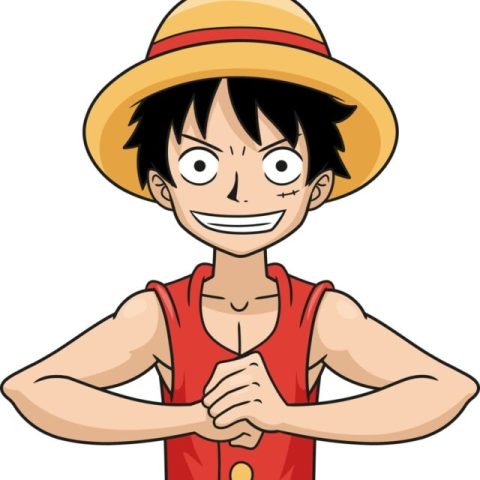 Monkey D. Luffy from One Piece drawing tutorial - web story - complete