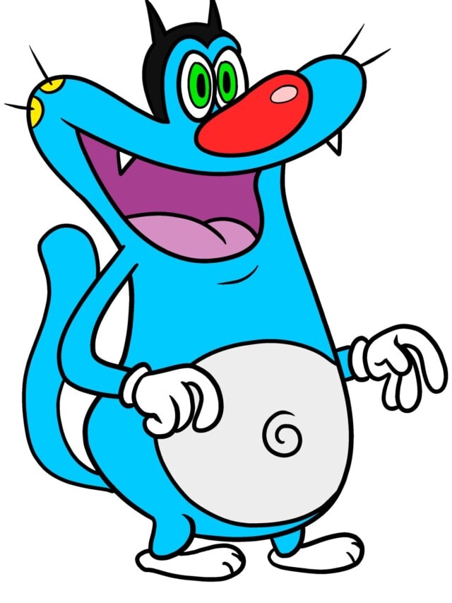 Oggy from Oggy and the Cockroaches drawing tutorial - web story - complete