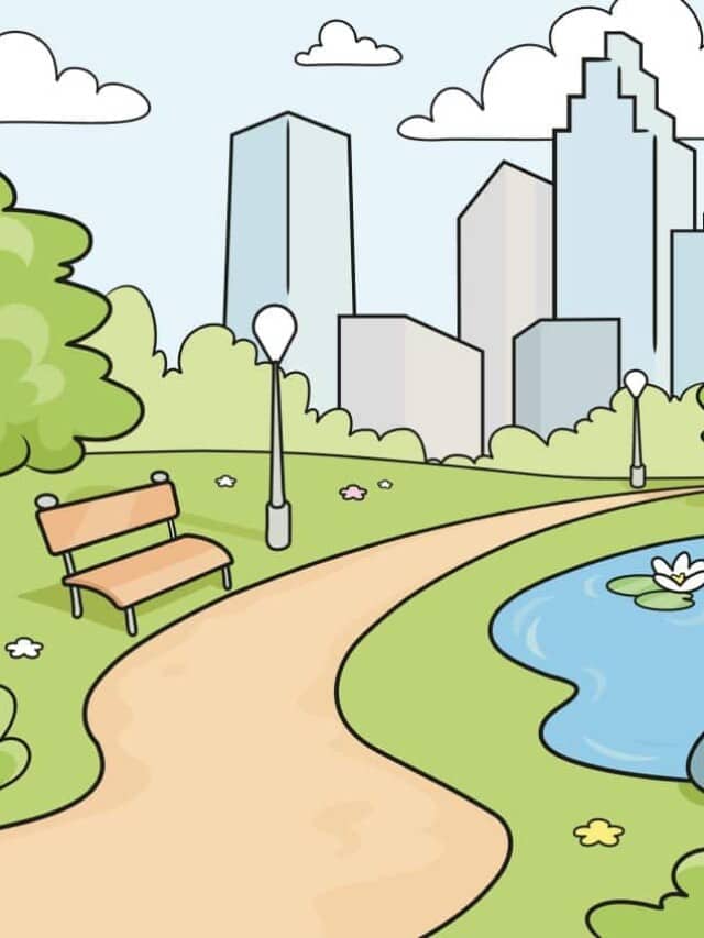 Park drawing tutorial - web story - complete