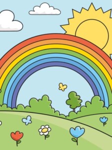 Rainbow for Kids drawing tutorial - web story - complete