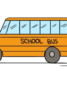 School Bus drawing tutorial - web story - complete