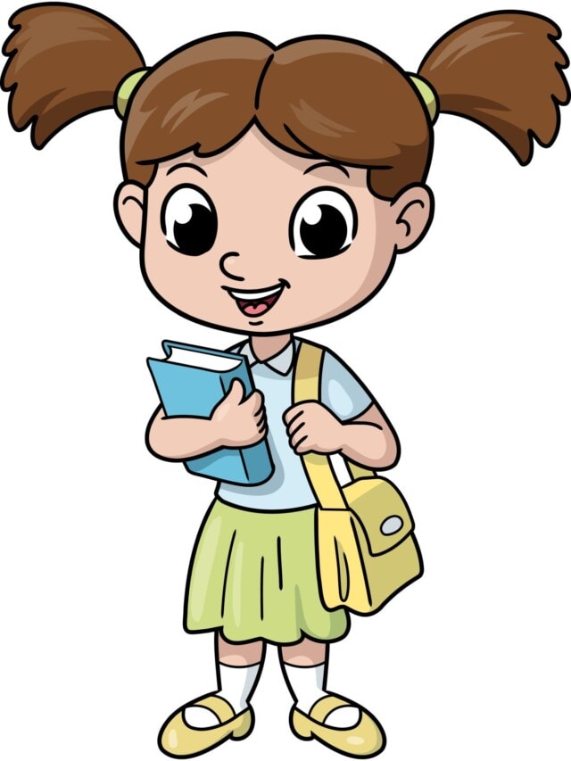 School Girl drawing tutorial - web story - complete
