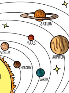 Solar System drawing tutorial - web story - complete