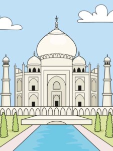 Taj Mahal drawing tutorial - web story - complete