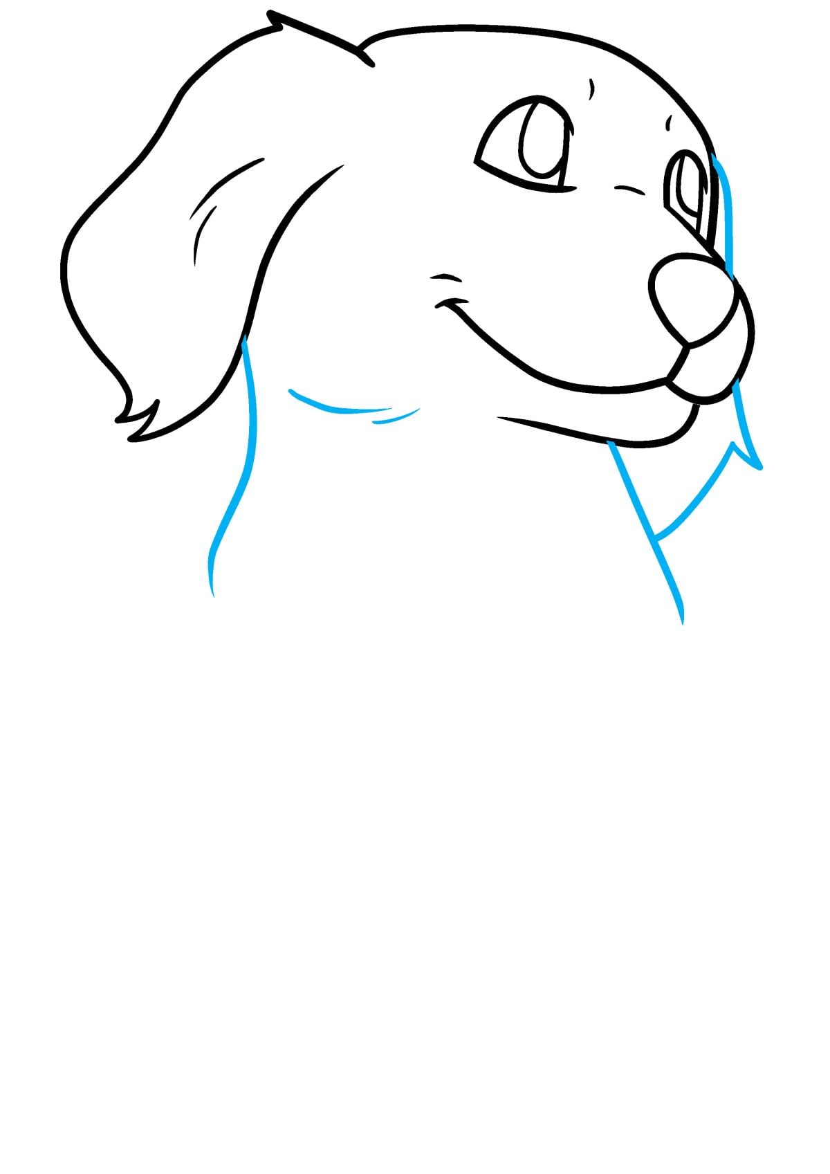 Sitting Dog Drawing with Word Searches