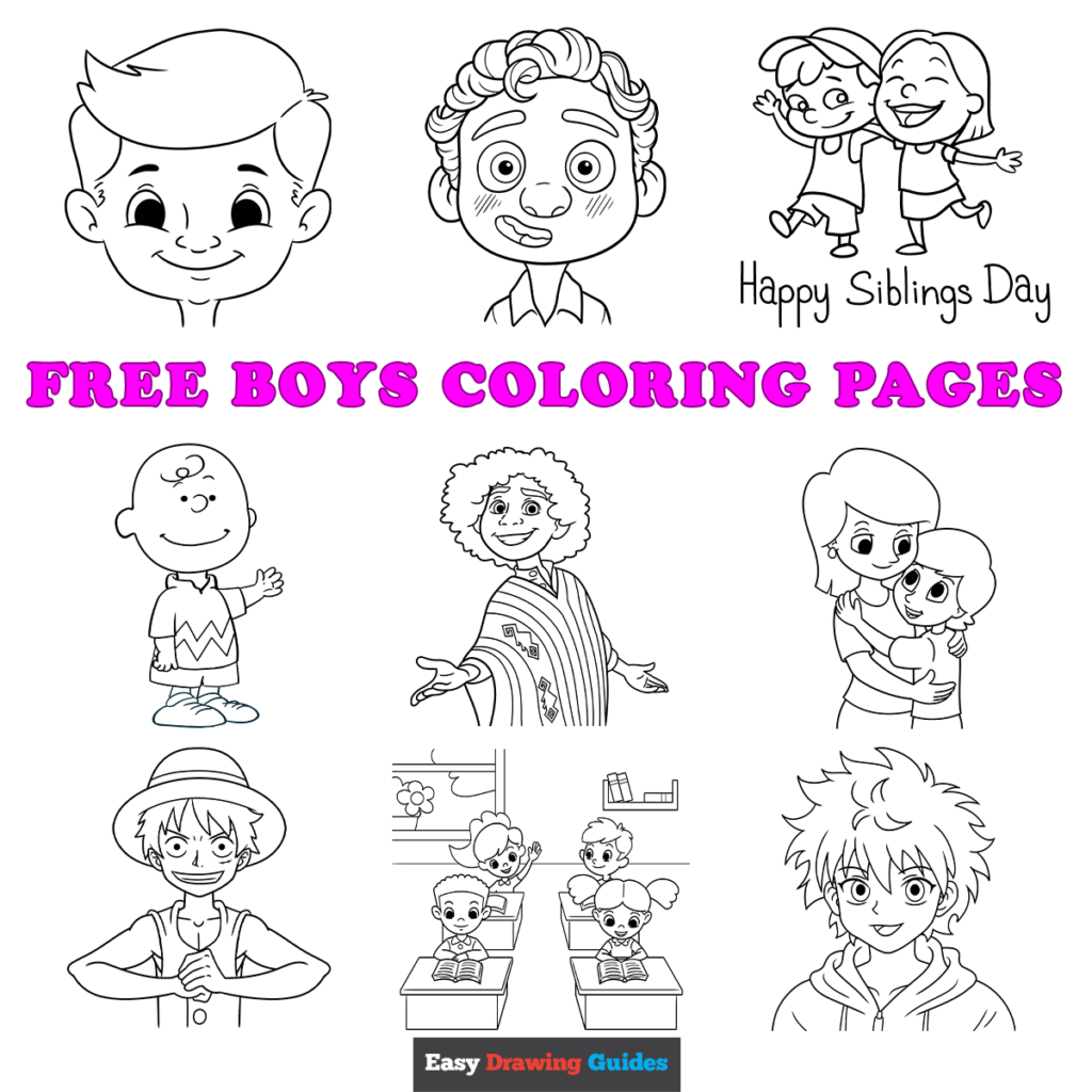 Little Boy Coloring Pages Printable