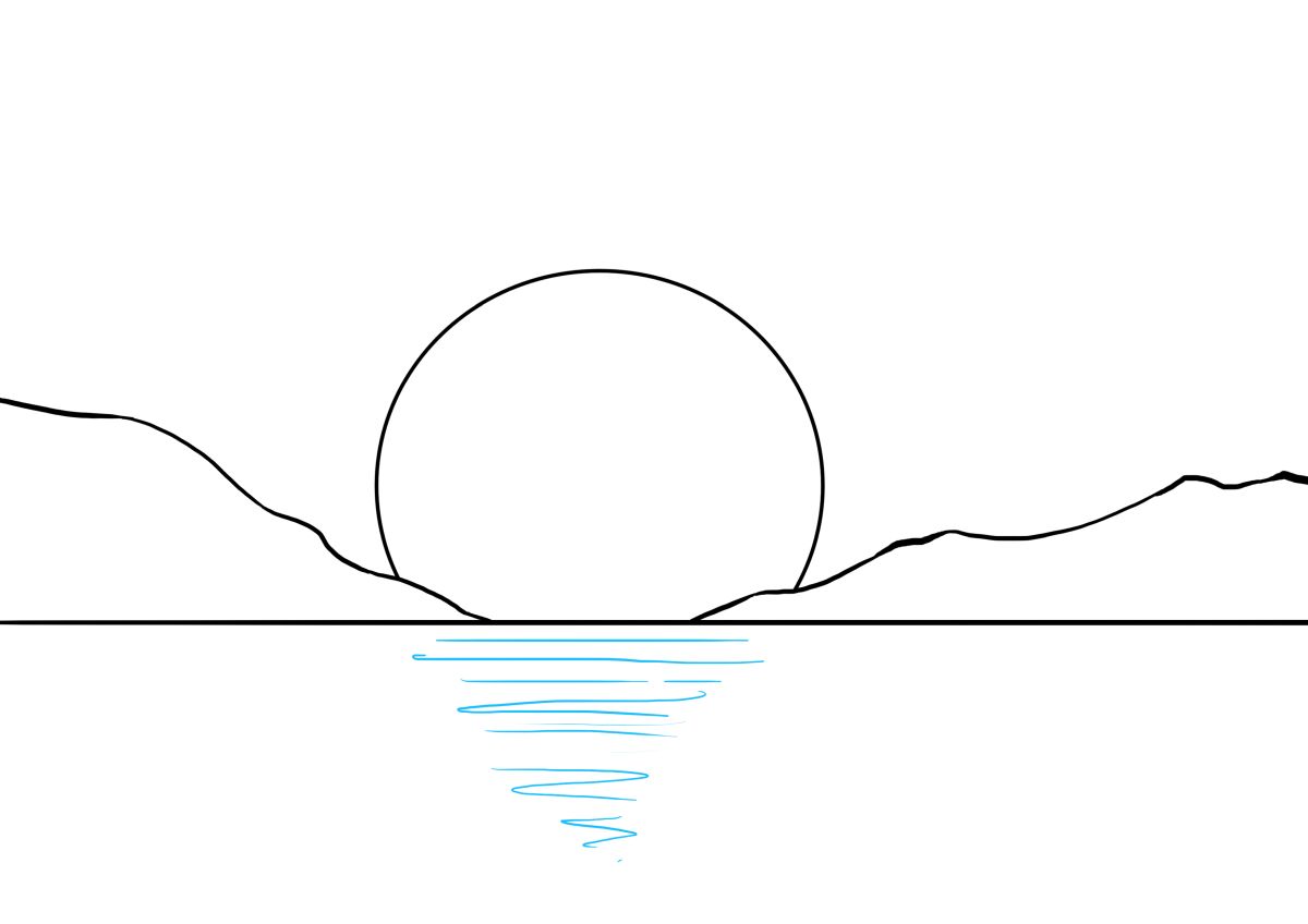 How To Draw A Sunset Really Easy Drawing Tutorial How To Draw A