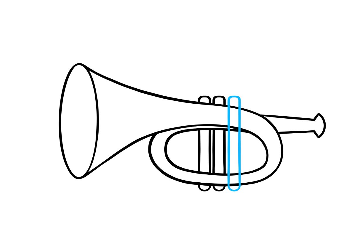 Trumpet Rough Draw How To Draw A Trumpet Easy Trumpet Drawing For Kids At GetDrawings.com