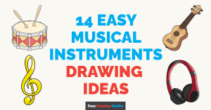 14 Easy Musical Instruments Drawing Tutorials Featured Image