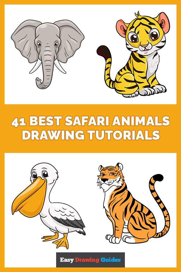 41 Easy Safari Animals Drawing Tutorials Pinterest Image