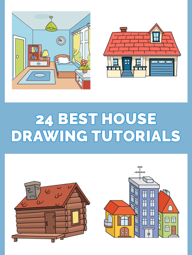24 Best House Drawing Tutorials Pinterest Image