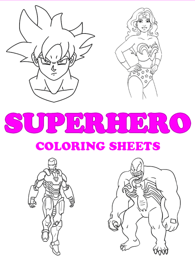 Free printable superhero coloring pages - pinterest image