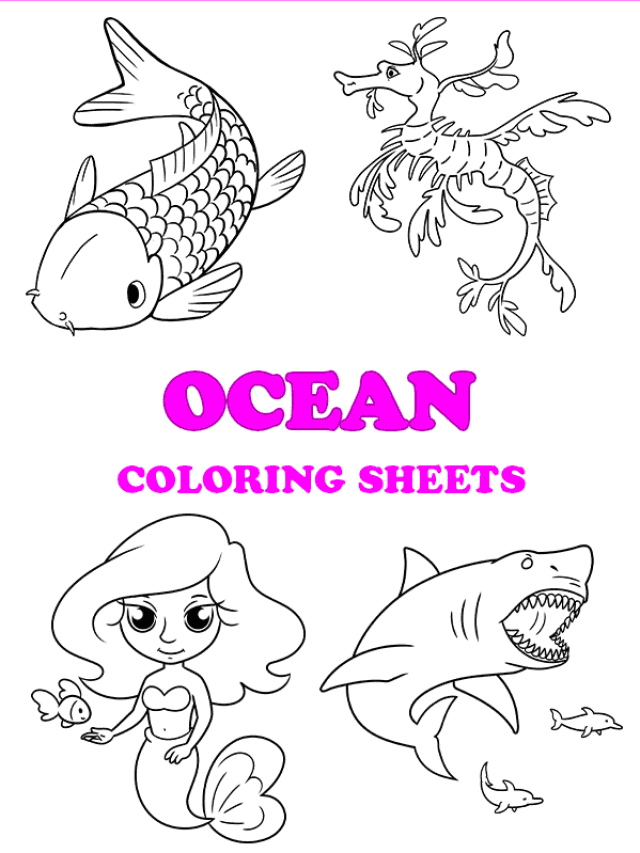 Free printable ocean coloring pages - pinterest image