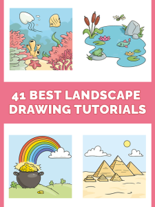 41 Easy Landscape Drawing Tutorials for Kids Pinterest Image