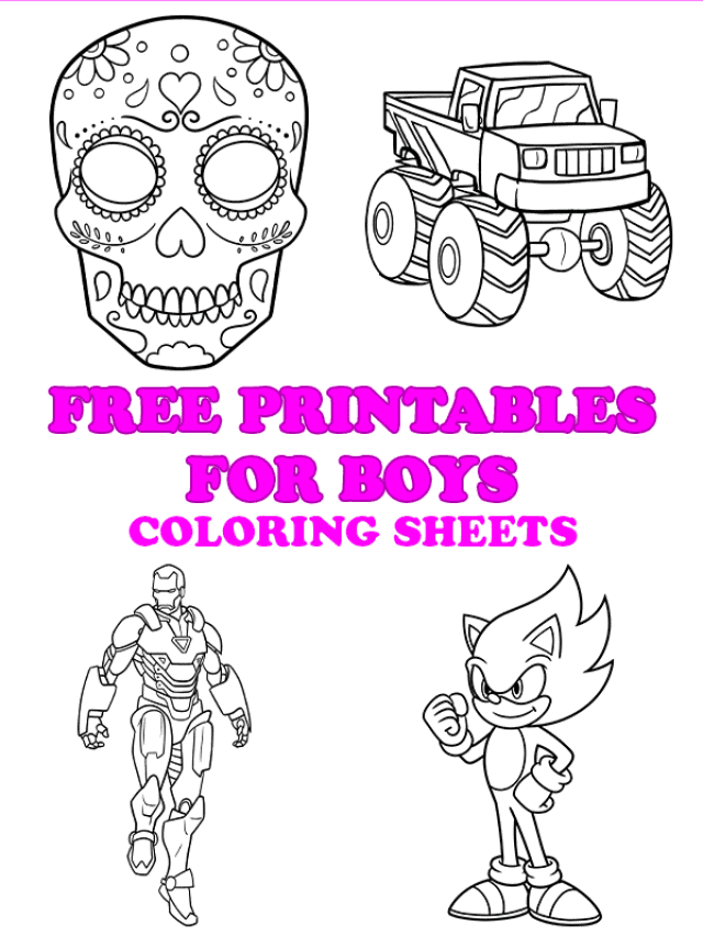 Free printable for Boys coloring pages - Pinterest image