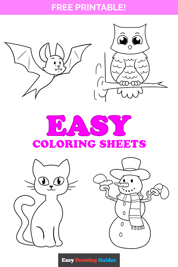 Easy Printable Coloring Pages for Kids - pinterest image