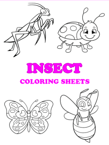 Free printable insect coloring pages - Pinterest image
