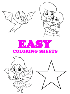Easy Coloring Sheets for Kids - Pinterest image