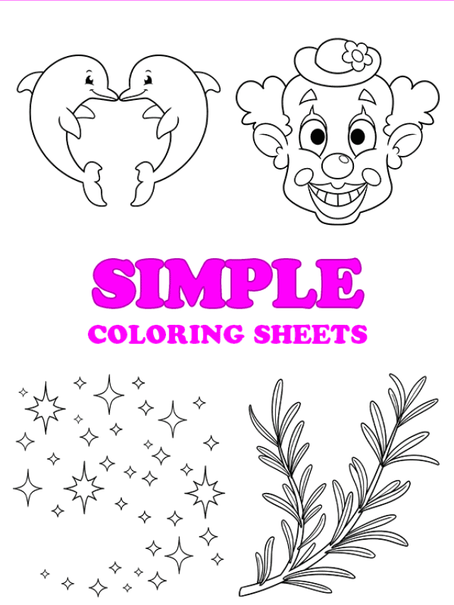 Simple Coloring Sheets for Kids - Pinterest image