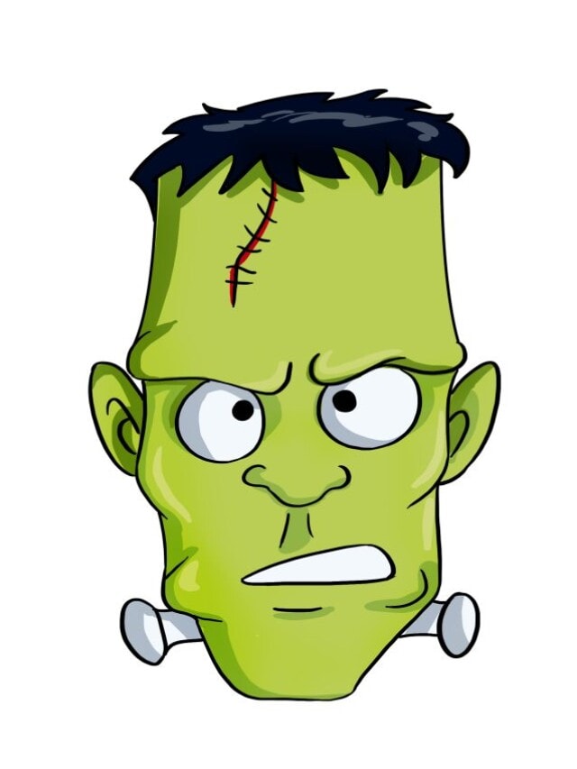 Frankenstein's Monster drawing tutorial - web story - complete