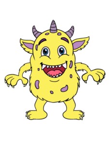 Cartoon Monster drawing tutorial - web story - complete